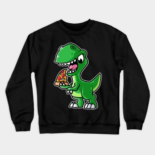 Dinosaur Tyrannosaurus Eating Pizza Lovers design Crewneck Sweatshirt